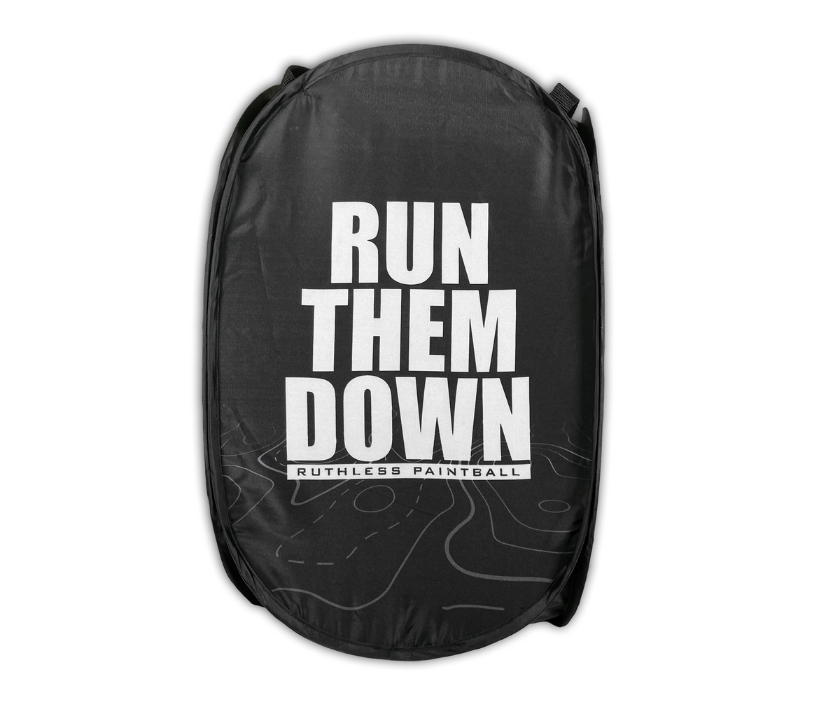 Run Them Down Stand Up Pod Bin - Ruthless Paintball Products