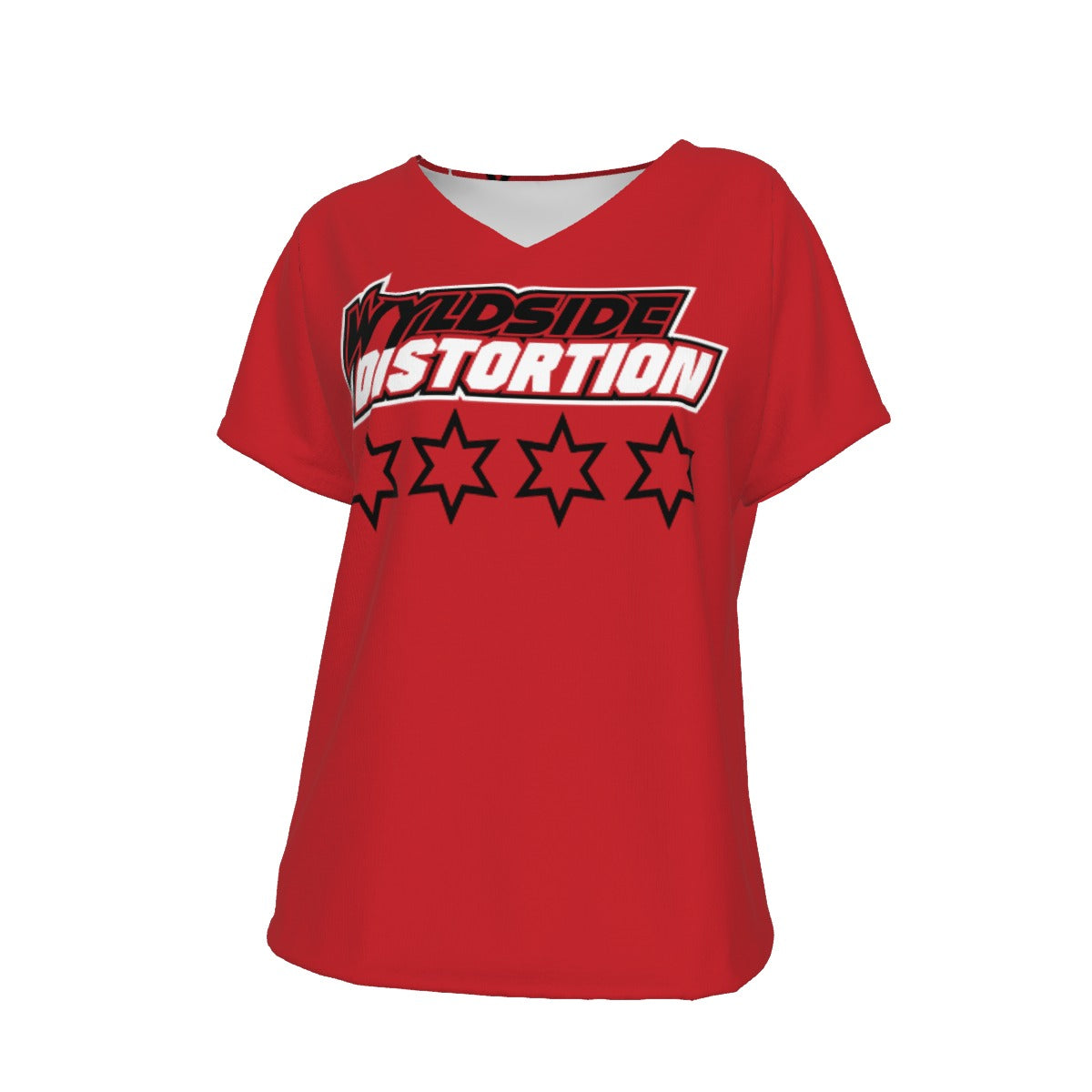 Distortion Women's Loose V-neck - Red