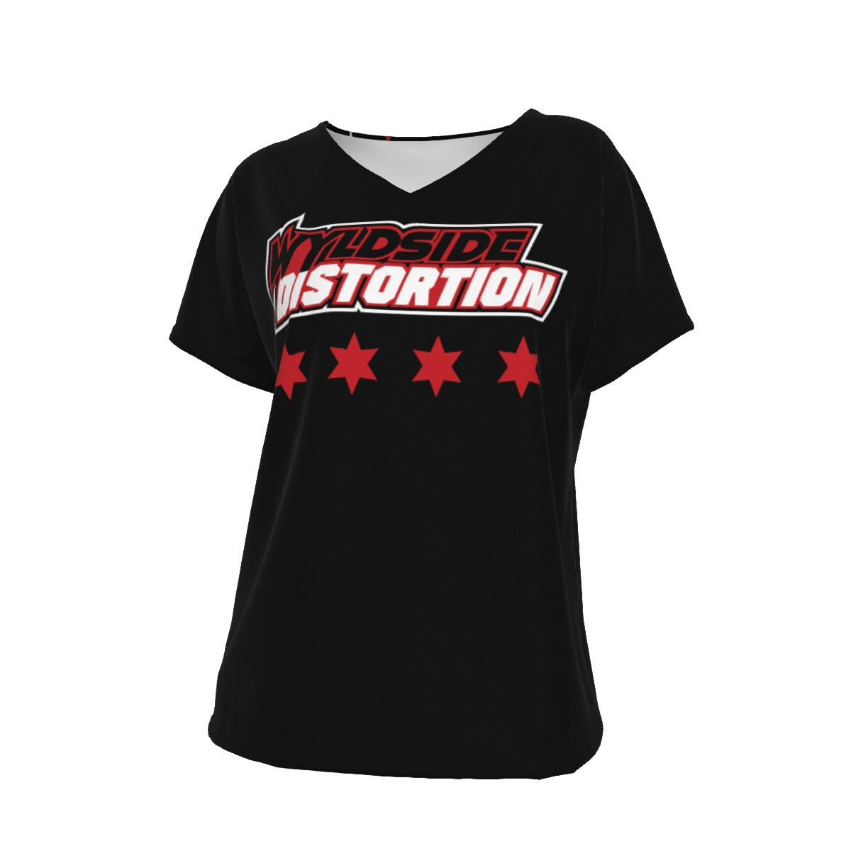 Distortion Women's Loose V-neck - Black