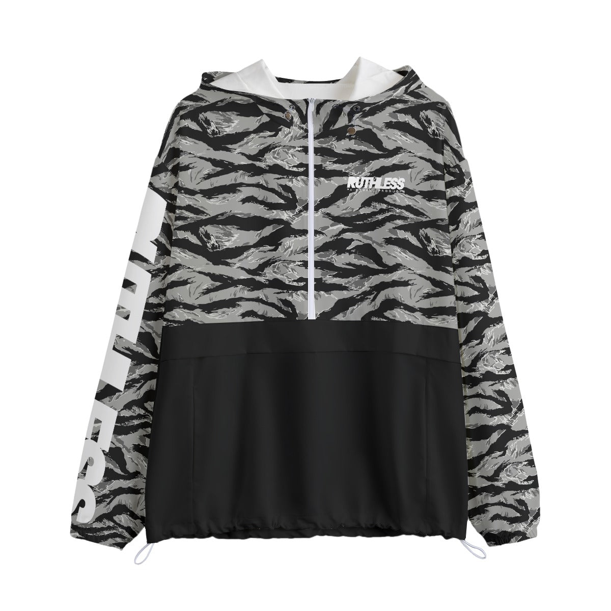 Gray Tiger Stripe Pullover Jacket