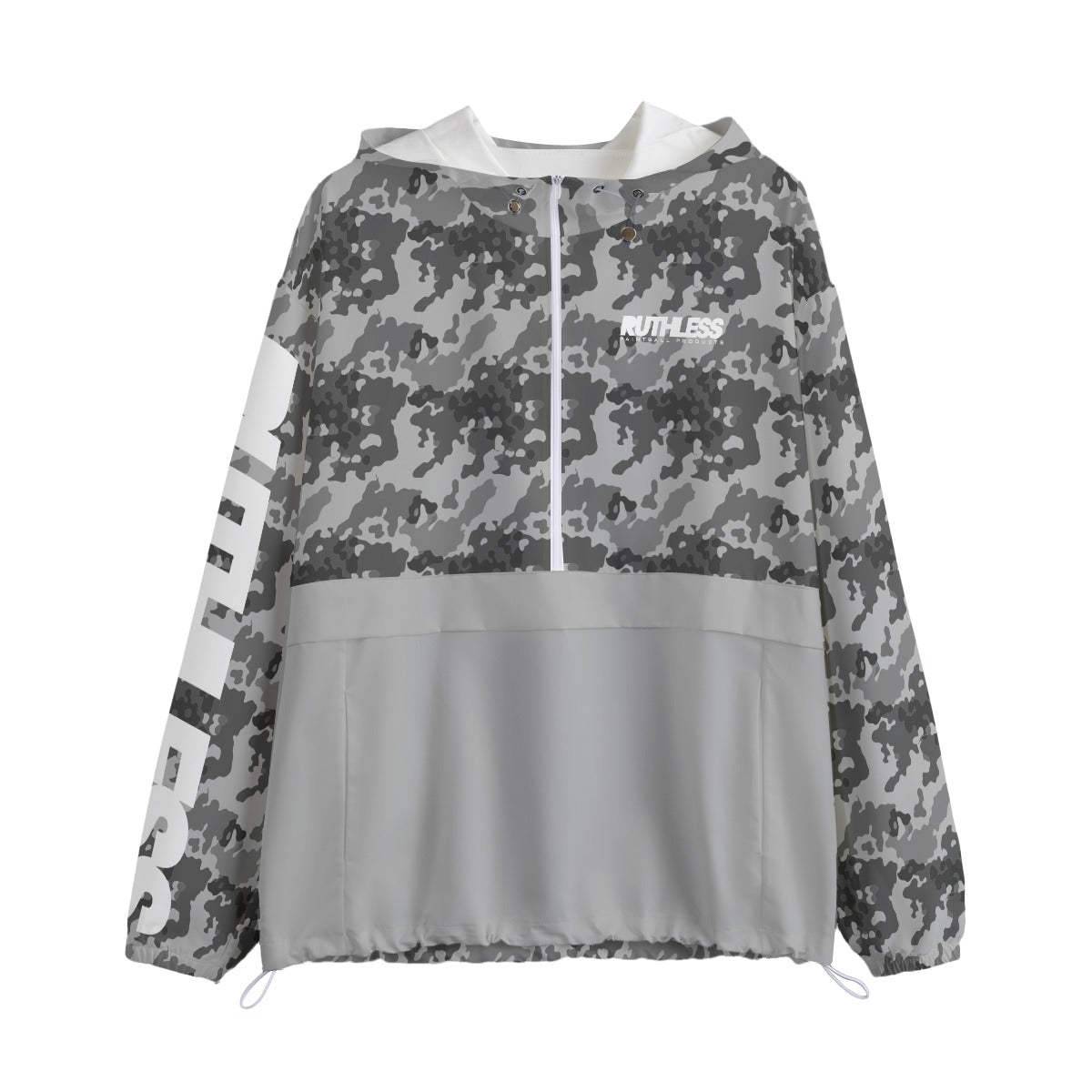 Grayscale Snow Pullover Jacket