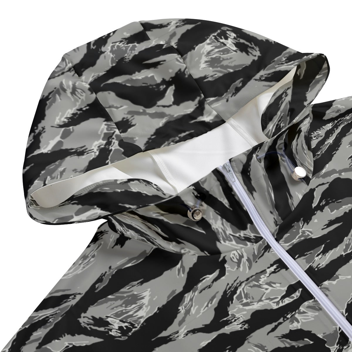 Gray Tiger Stripe Pullover Jacket