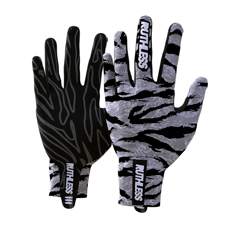 Gray Tiger Elite Grip Gloves - Ruthless Paintball Products