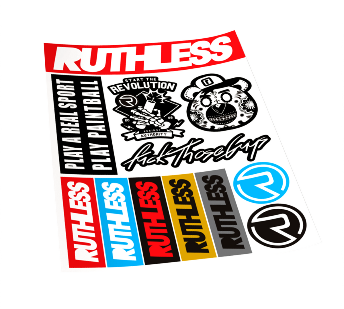 Sticker Sheet - Ruthless Paintball Products